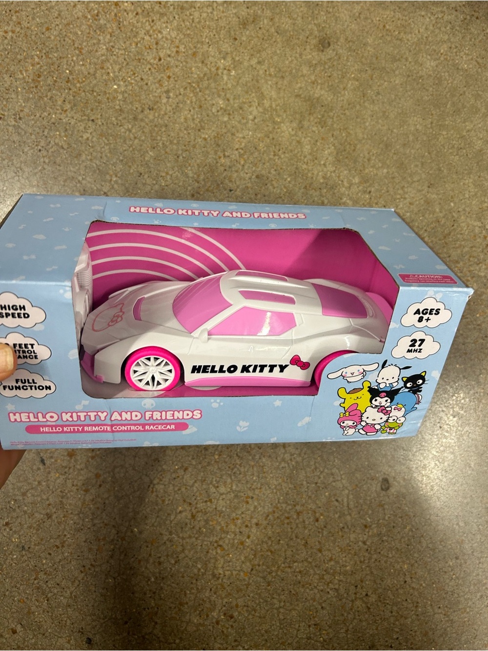 Sanrio Hello Kitty White and Pink Remote Control Racecar